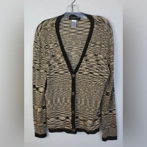 Jones New York Brown & Black Rib Long Cardigan Sweater Size 3X NWT